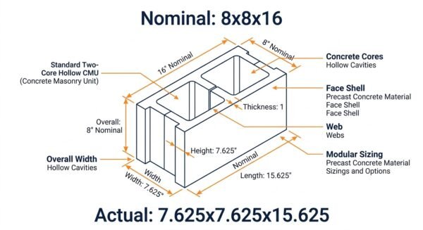 Types of Concrete Blocks in Construction - Uses, Sizes & CMU Guide