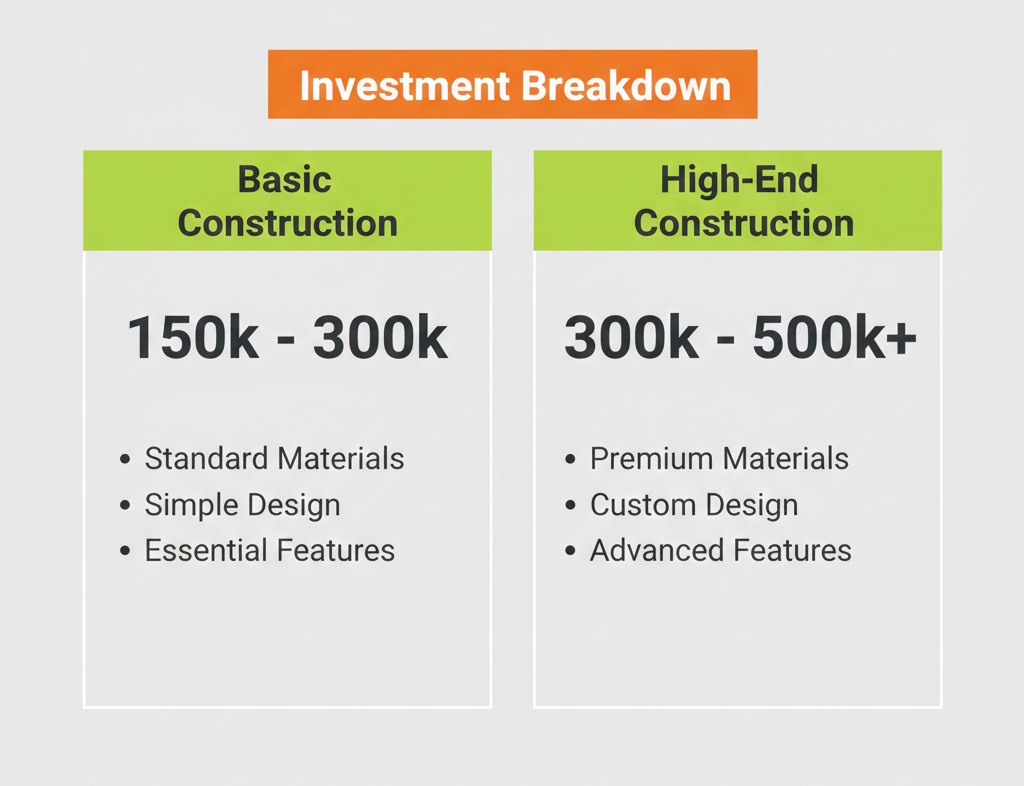 Can You Build a Two-Story ADU in California? Everything You Need to Know 4 A comparison table listing the costs for different levels of ADU construction quality.