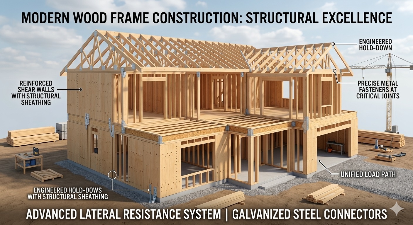 Avoid Two-Story ADU Mistakes in Los Angeles: 8 Critical Construction Errors 3 3D architectural cutaway of a two-story ADU showing seismic reinforcement and shear walls for earthquake safety.